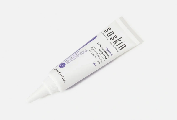 Ночной крем против морщин и пигментации, Soskin, Pigment-wrinkle corrective care "Glico-C", 30 мл.